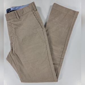 Peter Millar Crown Crafted Mens 32/32 Beige Corduroy Pants Chinos Stretch Slim